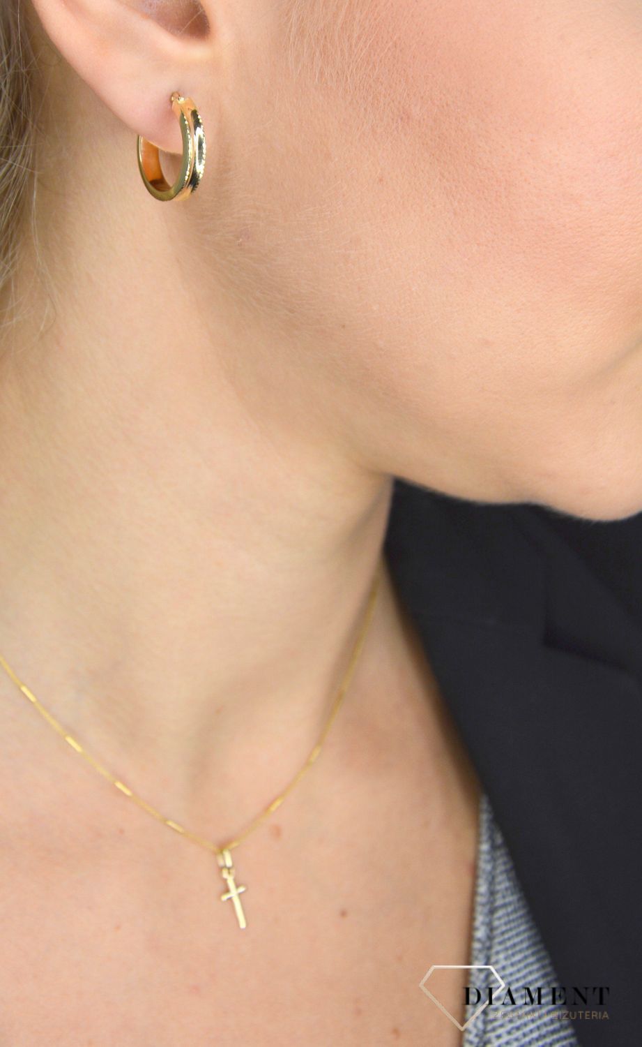 Złoty łańcuszek 585 o szerokości 1 mm DIA-LAN-1079-585 1mm.jpg